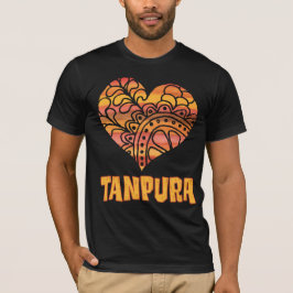 Kärlek Tanpura Orange Mandala Heart Indian Music T Shirt