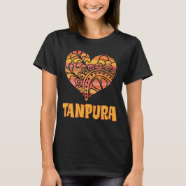 Kärlek Tanpura Orange Mandala Heart Indian Music T Shirt