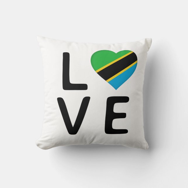 Kärlek - Tanzania Flagga Kudde (Framsida)