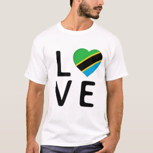 Kärlek - Tanzania Flagga T Shirt