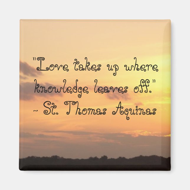 Kärlek tar upp var kunskap lämnar av." Magnet (Framsidan)