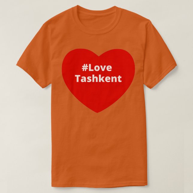 Kärlek Tashkent Hashtag Heart T Shirt (Design framsida)