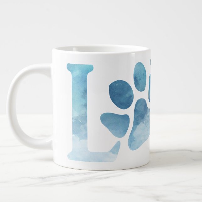 Kärlek Tass Blue Jumbo Mugg (Vänster)
