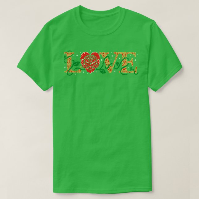 Kärlek Tattokonst Lettering med Ro T Shirt (Design framsida)