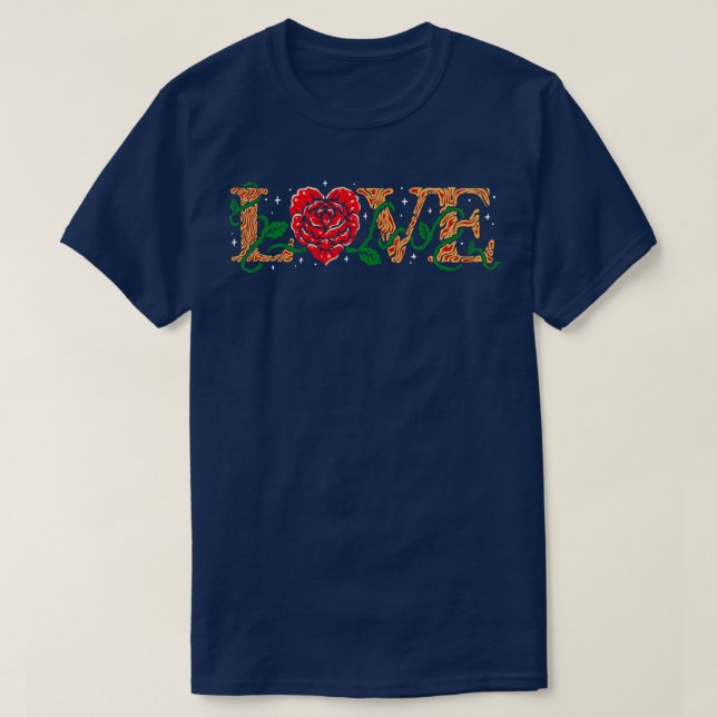 Kärlek Tattokonst Lettering med Ro T Shirt (Design framsida)