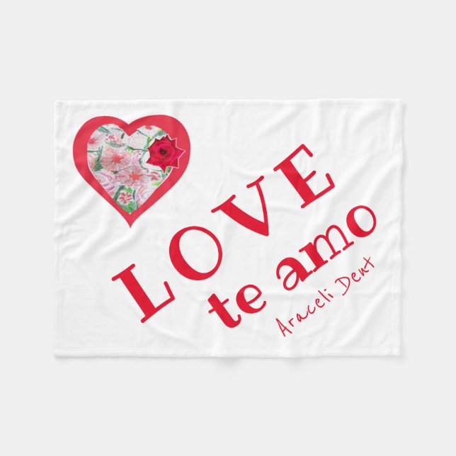 KÄRLEK te amo Fleece Blanket (Framsidan (Horisontell))