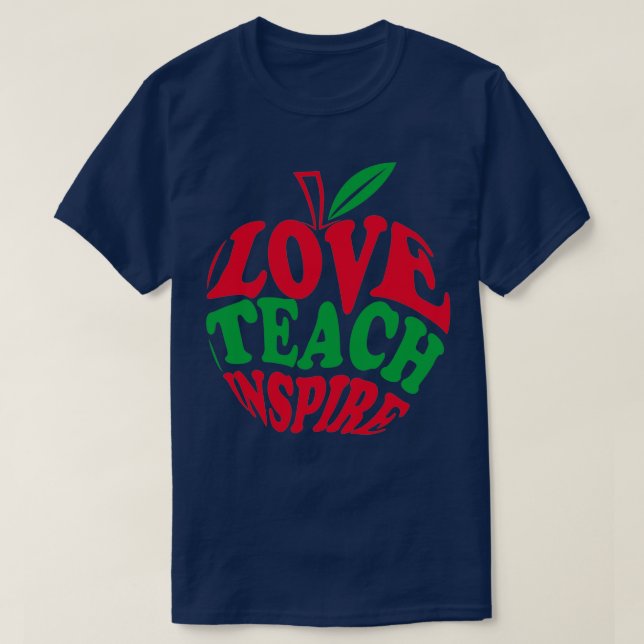 Kärlek Teach Inspire Eapple T Shirt (Design framsida)