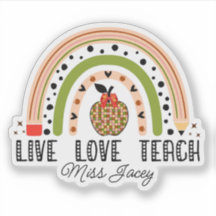 Kärlek Teach Inspire Rainbow Teacher-uppskattning