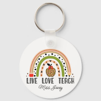 Kärlek Teach Inspire Rainbow Teacher-uppskattning Nyckelring
