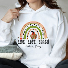 Kärlek Teach Inspire Rainbow Teacher-uppskattning T Shirt