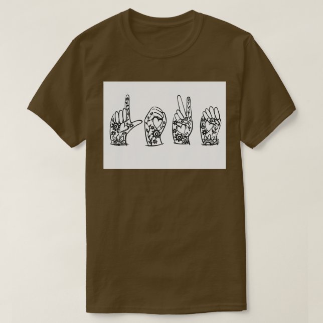 KÄRLEK teckenspråk 11 T Shirt (Design framsida)