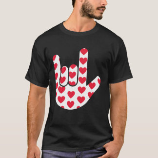 Kärlek teckenspråk Heart ASL Alla hjärtans dag Ide T Shirt