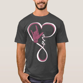 Kärlek teckenspråk Heart T Shirt