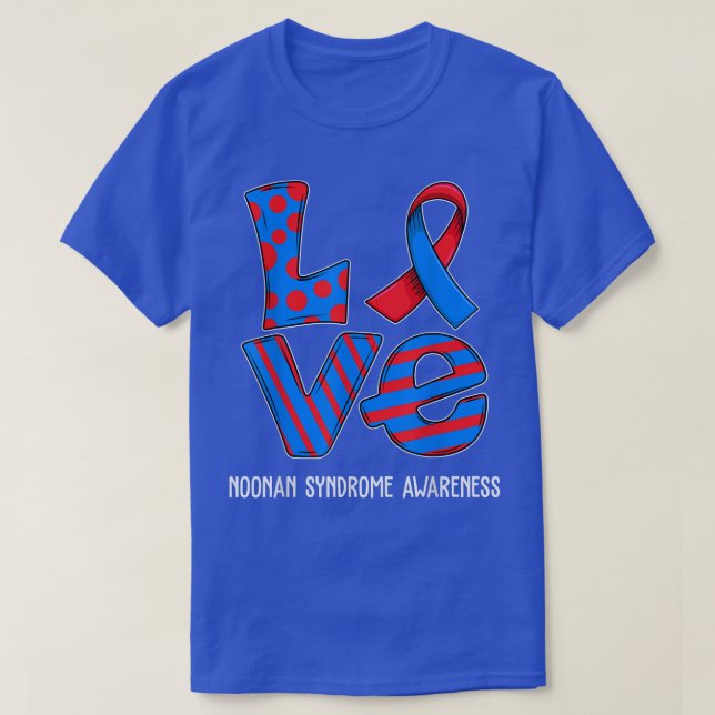 Kärlek Tecknad Support Noonan Syndrome Awareness T Shirt (Design framsida)