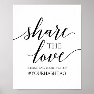 Kärlek-tecknet Romantisk kalligrafi - svart Poster
