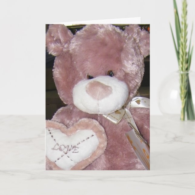 KÄRLEK-TEDDY BABY "ADOPTION GRATTISS" KORT (Framsida)