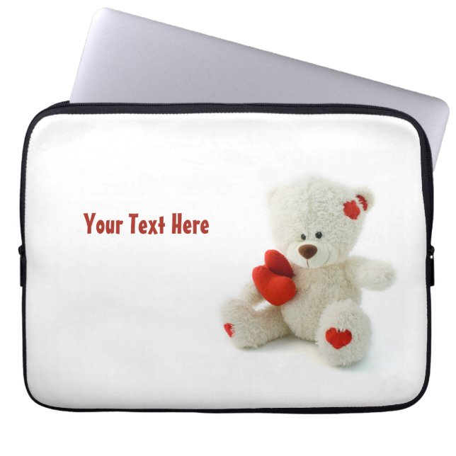 Kärlek Teddy Valentine anpassningsbar laptop sleev Sleeve (Framsidan)