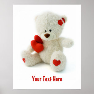 Kärlek Teddy Valentine anpassningsbar poster