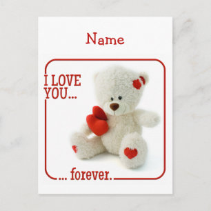 Kärlek Teddy Valentine anpassningsbar vycard Helg Vykort