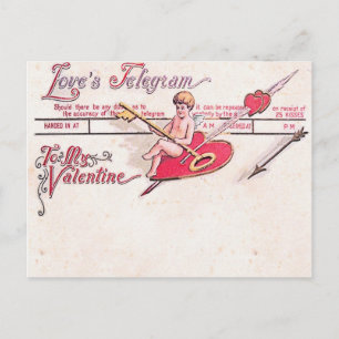 Kärlek Telegram Vykort