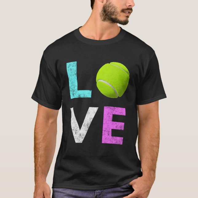 Kärlek Tennis Best T Shirt (Framsida)
