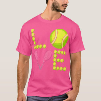 Kärlek Tennis Boll Racket Tennis Coach Player T Shirt