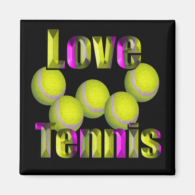 Kärlek Tennis Design Magnet (Framsidan)