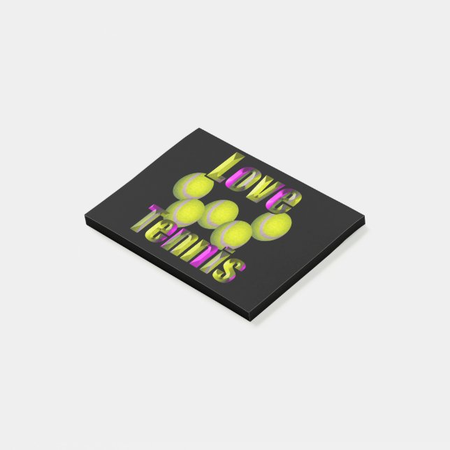 Kärlek Tennis Design Post-it Block (Vinklad)