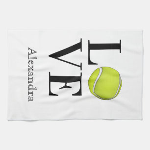 Kärlek Tennis Player Gult Boll Sports Towel Kökshandduk