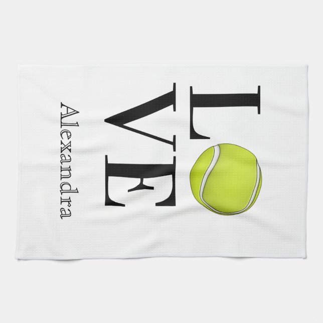 Kärlek Tennis Player Gult Boll Sports Towel Kökshandduk (Horisontell)