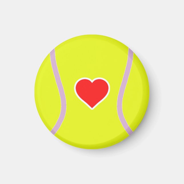 Kärlek tennis - Sport boll med hjärta Magnet (Framsidan)