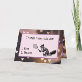 Kärlek Tennis Squirrel Helgkort