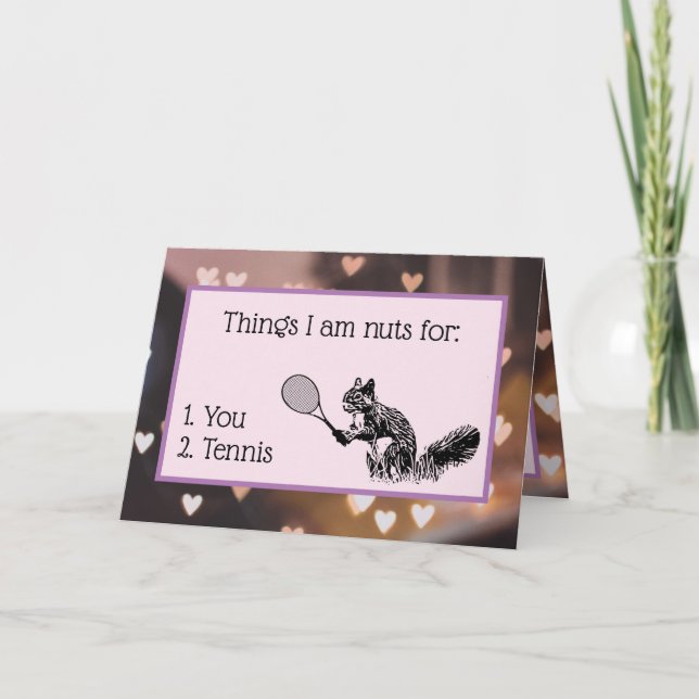 Kärlek Tennis Squirrel Helgkort (Framsida)