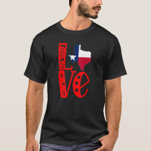 Kärlek Texas i Block Brev T Shirt