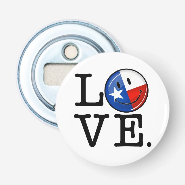 Kärlek Texas som ler flagga Flasköppnare (Framsidan)