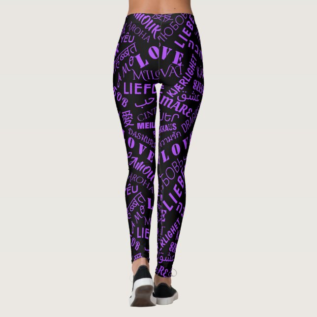 Kärlek-text för flerspråkiga stavningar - Anpassni Leggings (Baksida)