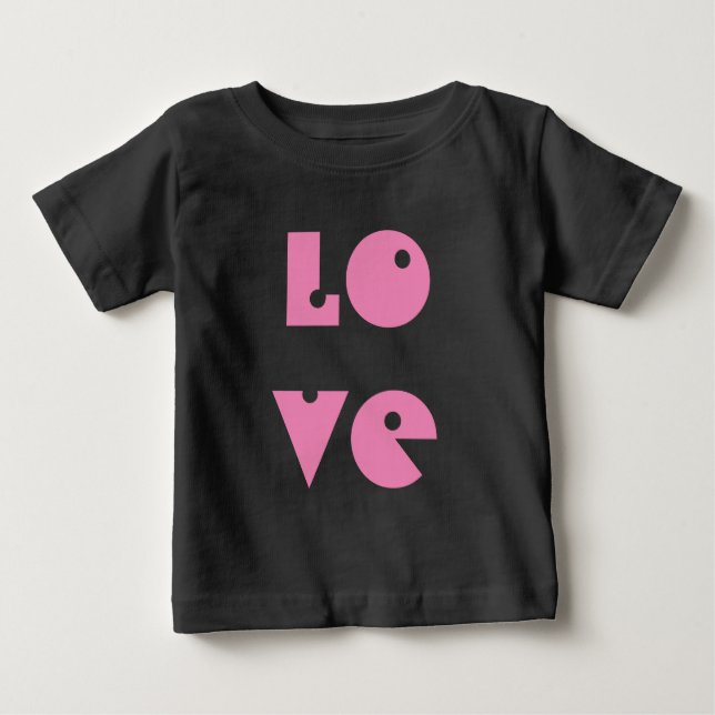 Kärlek Text Funny Sweet Rosa Tutu Typography Tee Shirt (Framsida)