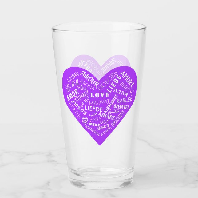 Kärlek Text Heart Glass Glaskopp (Framsida)