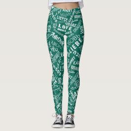 Kärlek Text Leggings Multi Language Internationell