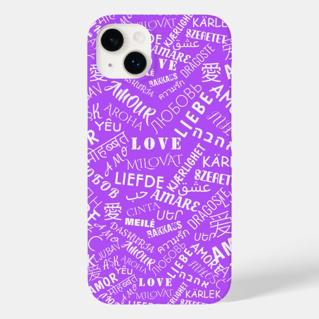 Kärlek Text Lila iphone case - Välj Färg (Baksida)