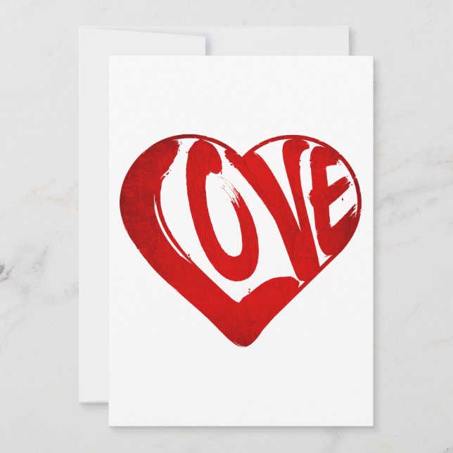 KÄRLEK TEXT RED TYPOGRAPHY VALENTINES DAY INBJUDNINGAR (Framsida)