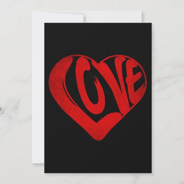 KÄRLEK TEXT RED TYPOGRAPHY VALENTINES DAY INBJUDNINGAR (Framsida)