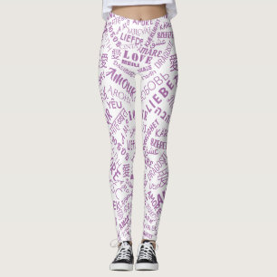 Kärlek-textmeddelanden med flera språk Ord ditt Fä Leggings