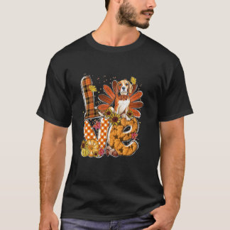 KÄRLEK Thanksgiving Cute Beagle turkey Pumpkin Fal T Shirt