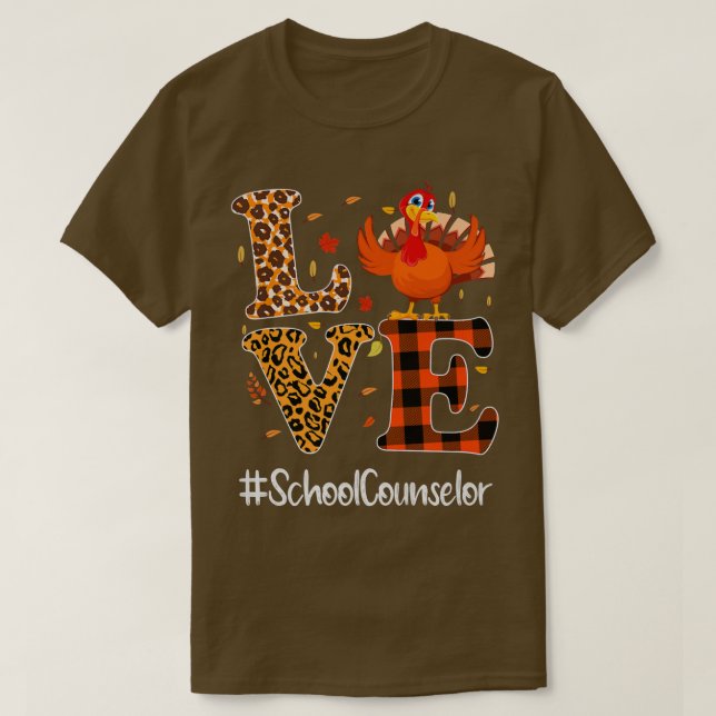 Kärlek Thanksgiving Leopard Turkiet T Shirt (Design framsida)