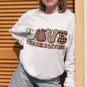 Kärlek Thanksgiving Retro, Thanksgiving för fallfa T Shirt