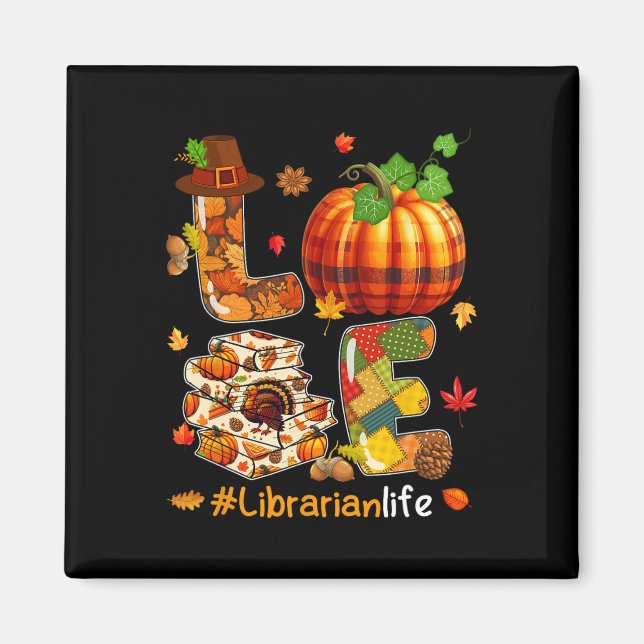 Kärlek-Thanksgivingen för biblioteksjobb Magnet (Framsidan)