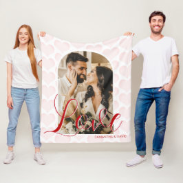 Kärlek ThLED Valentines day Photo Fleece Blanket