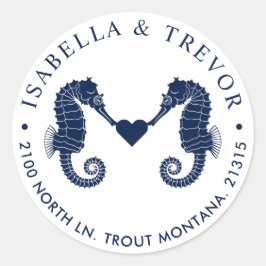 Kärlek Tide | Dubbel sjövit Returadress Runt Klistermärke