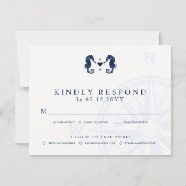 Kärlek Tide | Seahorse Theme Bröllop OSA Måltider Kort